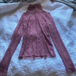 Free people pink lace long sleeve